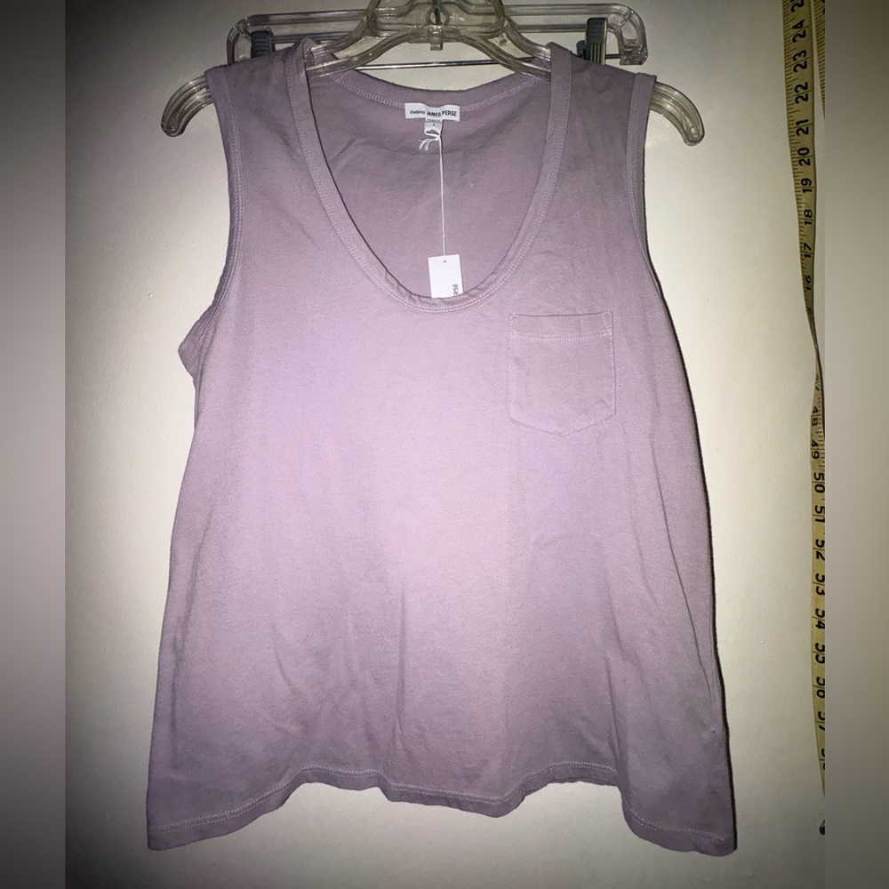 James Perse 100% cotton scoop neck tank in iris color size 1/Small NWT